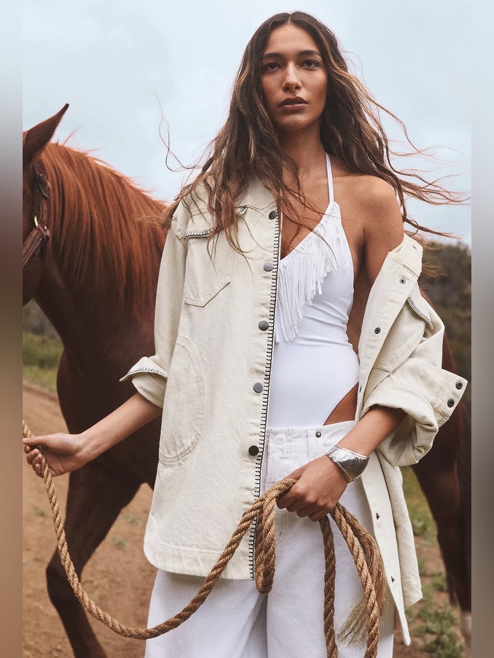 Anthropologie The Tillie Relaxed Denim Shacket by Pilcro Whipstitch Edition NWT